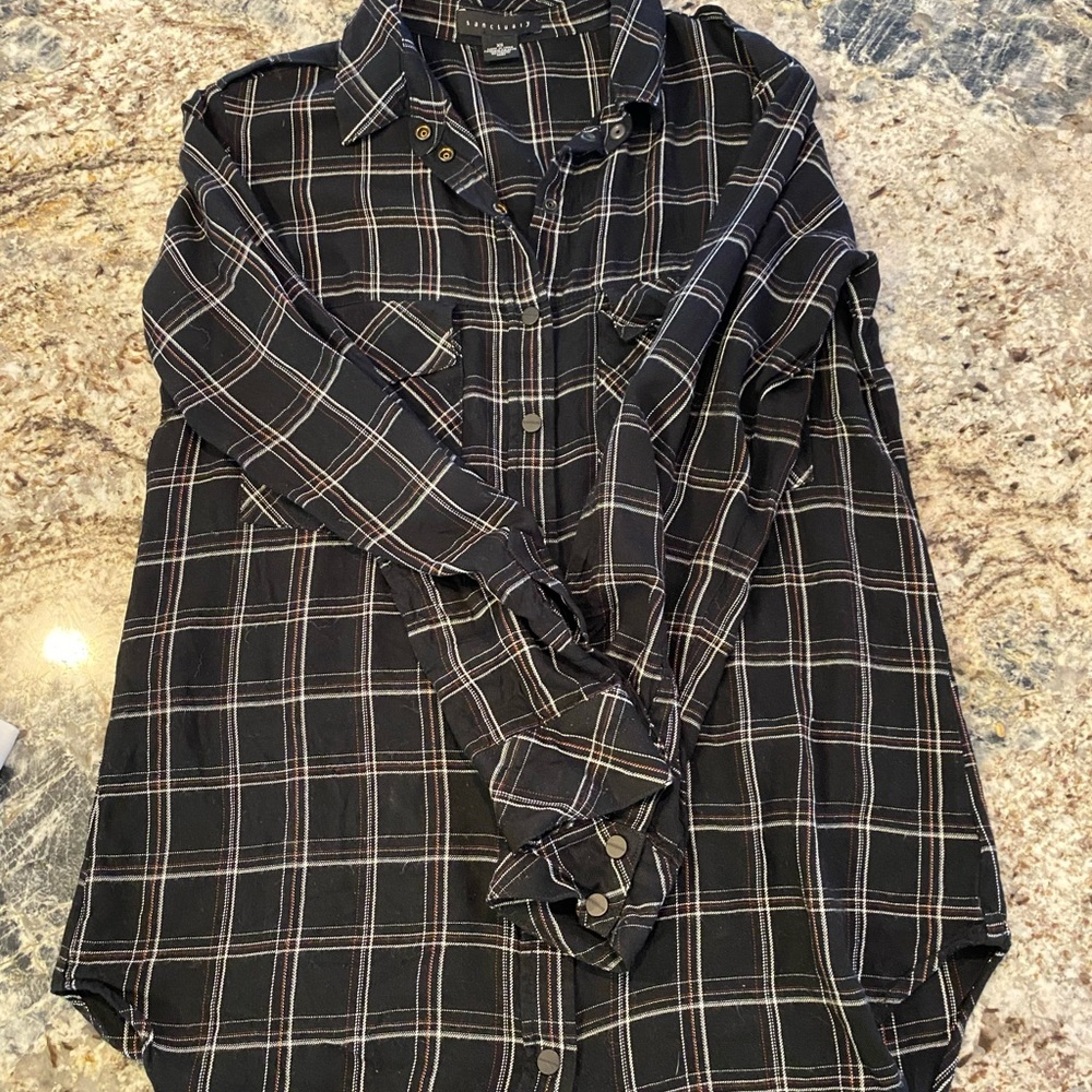 Sanctuary tunic button down plaid